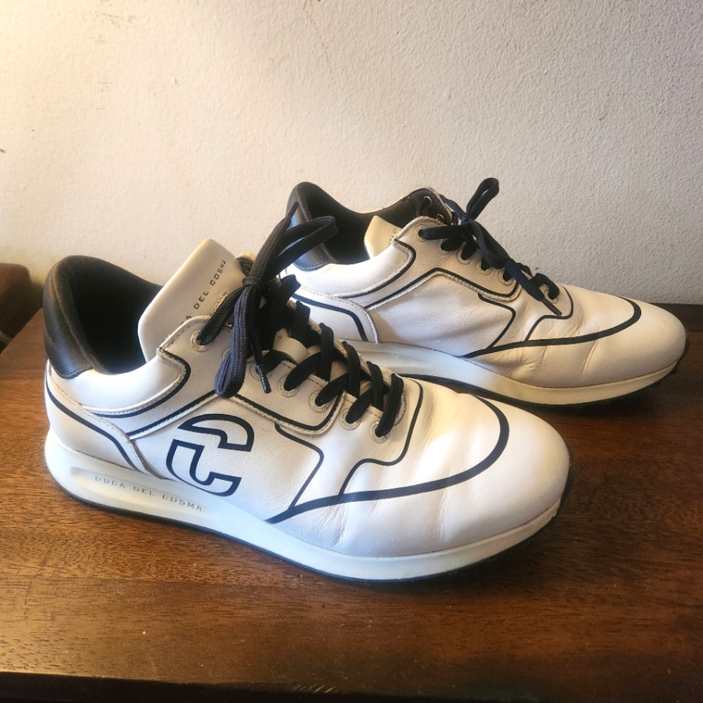 Duca del Cosma | Flyer Golf Shoe in White/Navy